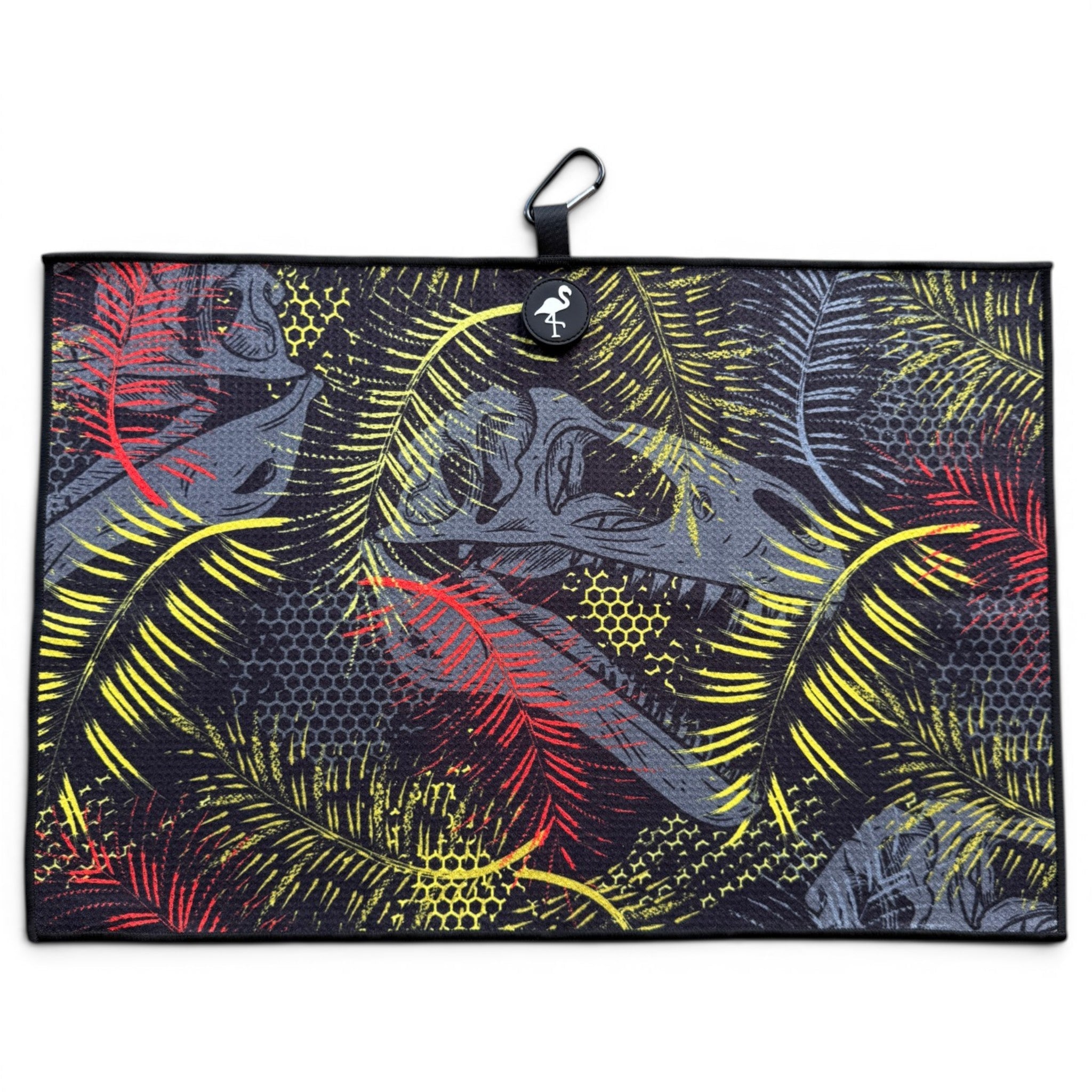 Jurassic Fairway Golf Towel | 24” x 16” Microfiber Towel | Magnetic Clip & Carabiner | Premium Golf Accessory