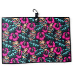 Tiki Totem Golf Towel | 24” x 16” Microfiber Towel | Magnetic Clip & Carabiner | Premium Golf Accessory