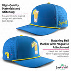 Alien Caddy Golf Hat | Snapback Cap | Built-in Magnetic Ball Marker Holder + Marker Included | Adjustable Gray Alien
