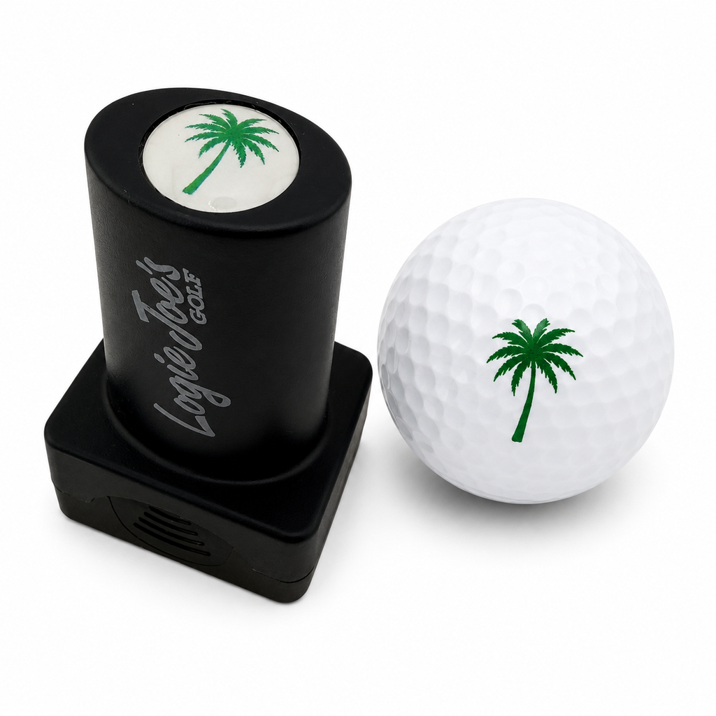 Palm Tree Golf Ball Stamp | Quick-Dry Ink Stamper | Easy Ball Identification | Fun Golf Gift