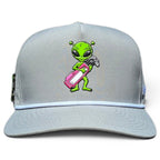 Alien Caddy Golf Hat | Snapback Cap | Built-in Magnetic Ball Marker Holder + Marker Included | Adjustable Gray Alien