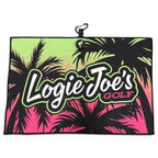 Neon Palms Golf Towel | 24” x 16” Microfiber Towel | Magnetic Clip & Carabiner | Premium Golf Accessory