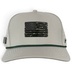 Tactical Golf Hat | Snapback Cap | Built-in Magnetic Ball Marker Holder + Marker Included | Adjustable American Camo