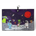 Mission to Pars Golf Towel | Premium Double-Sided Microfiber | Heavy-Duty Magnetic Towel with Carabiner Clip | 24 x 16 in | Astronaut | Space | UFO